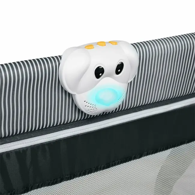 Lionelo - Patut pliant cu doua nivele Sven Plus, 120x60 cm, arcada jucarii, masuta de infasat, vibratii, melodii, Pink Rose BYNLO-SVEN_PLUS_PINK_ROSE