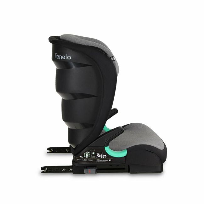 Lionelo - Scaun auto Neal Stone Spatar reglabil, Baza i-size, 15-36 Kg, cu Isofix, Gri BYNLO-NEAL_GREY_STONE