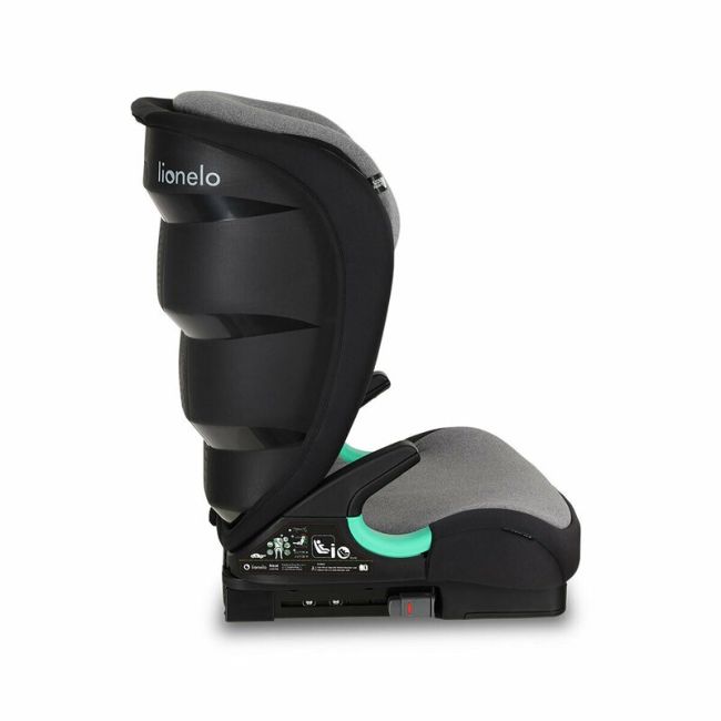 Lionelo - Scaun auto Neal Stone Spatar reglabil, Baza i-size, 15-36 Kg, cu Isofix, Gri BYNLO-NEAL_GREY_STONE