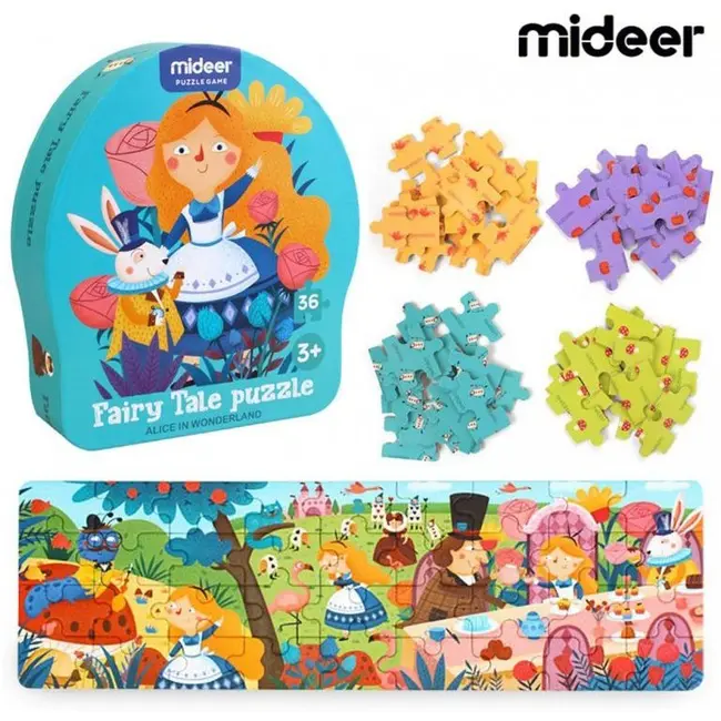 Puzzle poveste &acirc; Alice in tara minunilor, 36 piese Mideer MD3058 BBJMD3058_Initiala