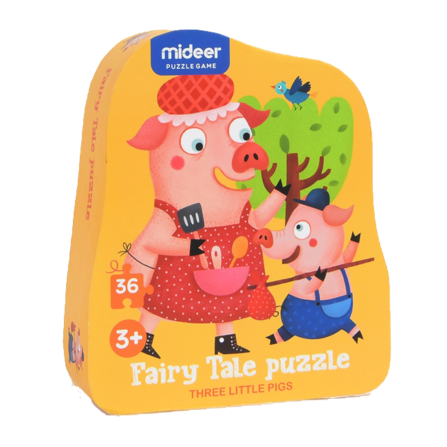Puzzle poveste â Cei trei purcelusi, 36 piese Mideer MD3060 BBJMD3060_Initiala