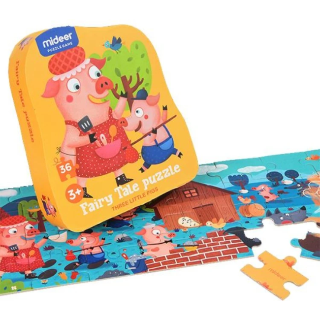 Puzzle poveste â Cei trei purcelusi, 36 piese Mideer MD3060 BBJMD3060_Initiala