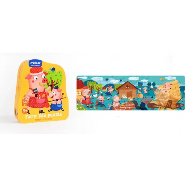 Puzzle poveste â Cei trei purcelusi, 36 piese Mideer MD3060 BBJMD3060_Initiala