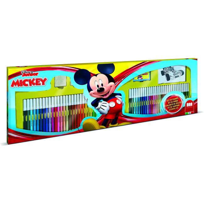 Set pictura 96 piese, 4 stampile, tus, 60 carioci, 30 stickere si caiet cu activitati Mickey Multiprint MP18945 BBJMP18945_Initiala