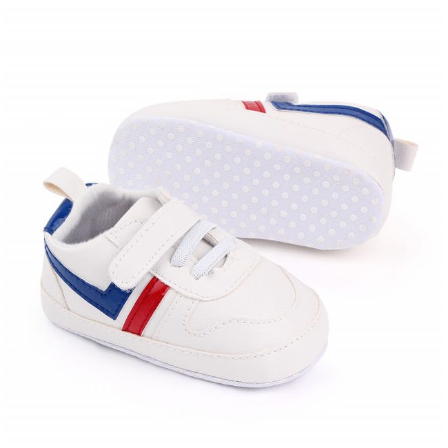 Adidasi albi cu sireturi din elastic MDd2539-1-p8.3-6 luni (Marimea 18 incaltaminte)