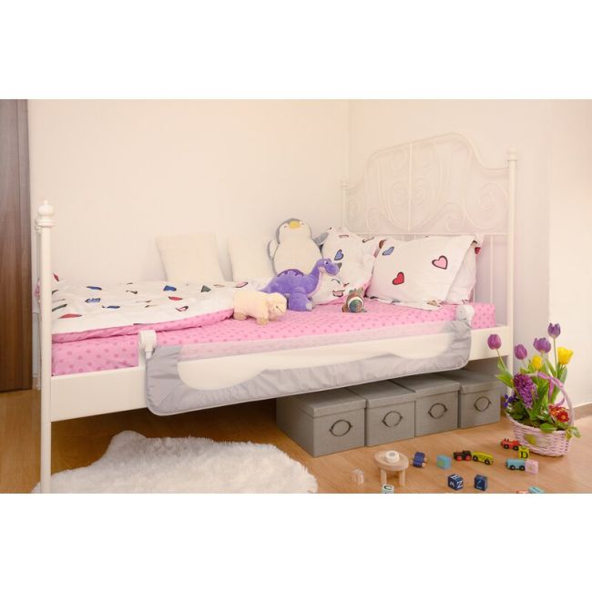 Qmini - Bariera de pat 150 x 42 cm, Rhea, Grey BYNQM-RHEA_GREY