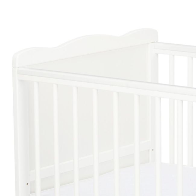 Qmini - Patut din lemn Julia 120x60 cm, multifunctional, cu sertar, Alb + Saltea 10 cm BYNQM_JUL10CM02AL