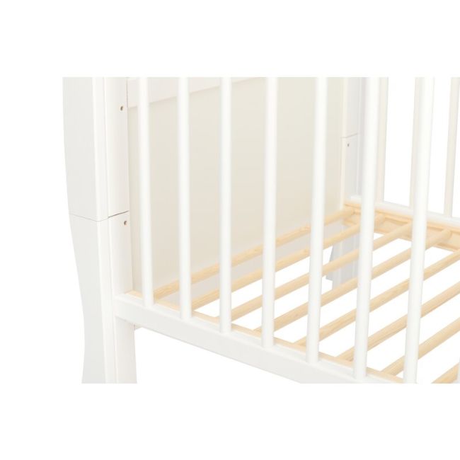 Qmini - Patut din lemn Julia 120x60 cm, multifunctional, cu sertar, Alb + Saltea 10 cm BYNQM_JUL10CM02AL