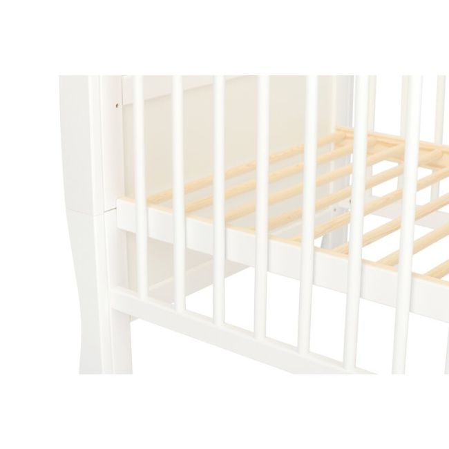 Qmini - Patut din lemn Julia 120x60 cm, multifunctional, cu sertar, Alb + Saltea 10 cm BYNQM_JUL10CM02AL