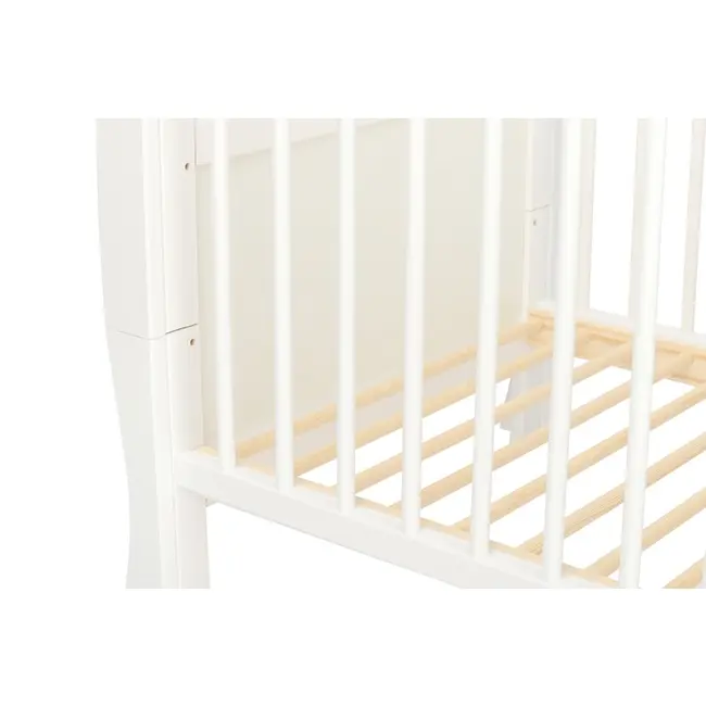 Qmini - Patut din lemn Julia 120x60 cm, multifunctional, cu sertar, Alb + Saltea 12 cm BYNQM_JUL12CM02AL