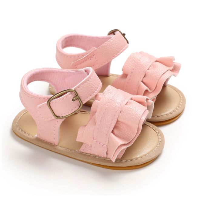 Sandale roz cu volanas pentru fetite MDC-631-3-SA4.9-12 luni (Marimea 20 incaltaminte)