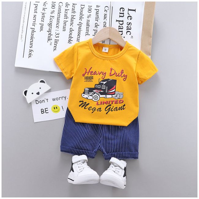 Costum cu tricou galben pentru bebelusi - Heavy Duty MBHQ308-25.18-24 luni