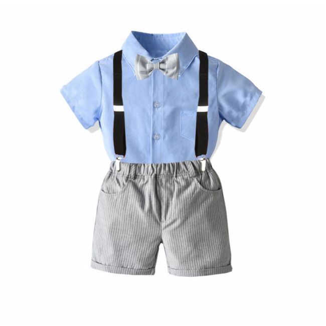 Costum elegant pentru baietei cu pantaloni si camasuta - MD20B286.6-9 luni (Marimea 19 incaltaminte)