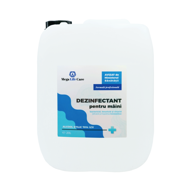Dezinfectant pentru maini Mega Life Care, 20L, bactericid, levuricid, virucid, eficient si impotriva Coronavirus - 4AKMLCDM20000