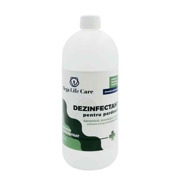 Dezinfectant pentru pardoseli Mega Life Care, 1 L, bactericid, levuricid, virucid, eficient si impotriva Coronavirus - 4AKMLCDP1000