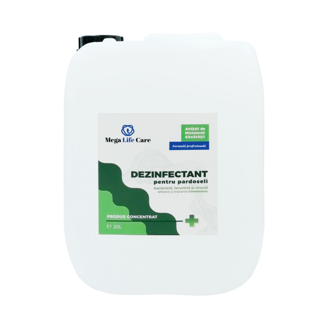 Dezinfectant pentru pardoseli Mega Life Care, 20 L, bactericid, levuricid, virucid, eficient si impotriva Coronavirus - 4AKMLCDP20000