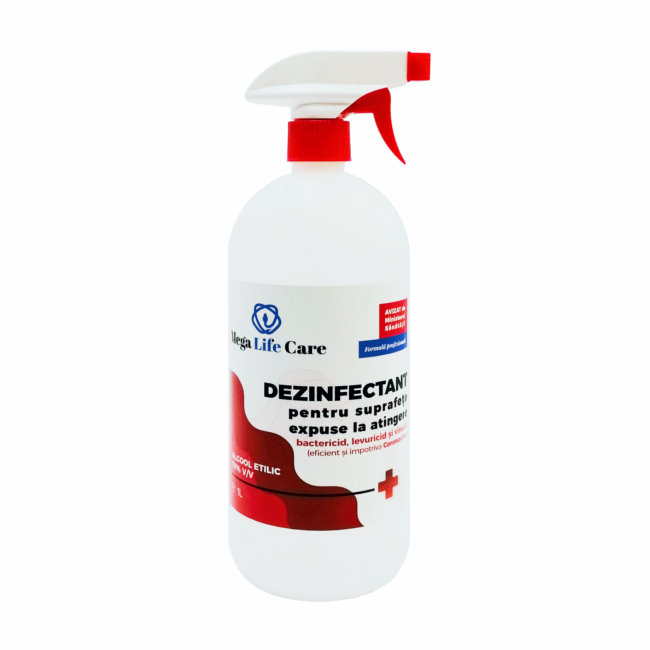Dezinfectant pentru suprafete cu triger Mega Life Care, 1 L, bactericid, levuricid, virucid, eficient si impotriva Coronavirus - 4AKMLCDS1000TRG