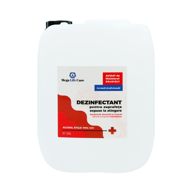 Dezinfectant pentru suprafete Mega Life Care, 20 L, bactericid, levuricid, virucid, eficient si impotriva Coronavirus - 4AKMLCDS20000
