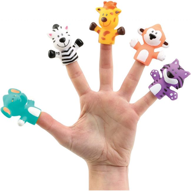 LUDI Set 5 marionete deget „SAFARI ANIMALS” DNBLUD30074