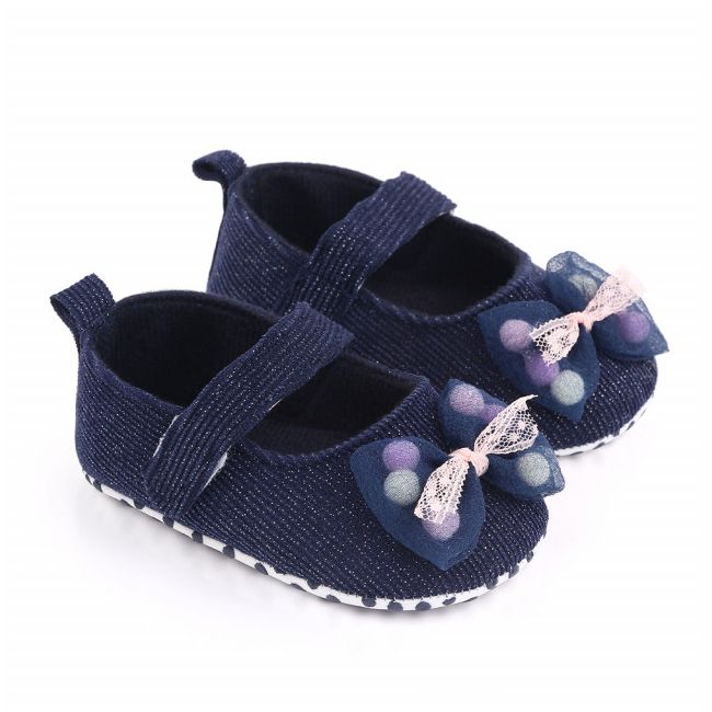 Pantofiori bleumarine cu fundita MDd2517-2-p14.9-12 luni (Marimea 20 incaltaminte)