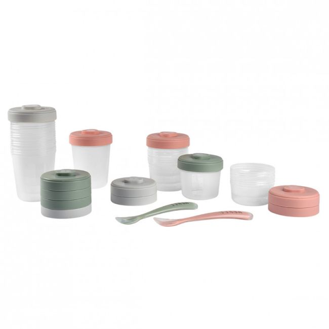 Set 12 recipiente hrana Beaba Eucalyptus 2x90 ml, 4x150 ml, 6x250 ml ERFB913502