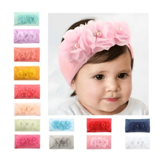 Bentita lata cu floricele cu perlute MDx-19018-R25