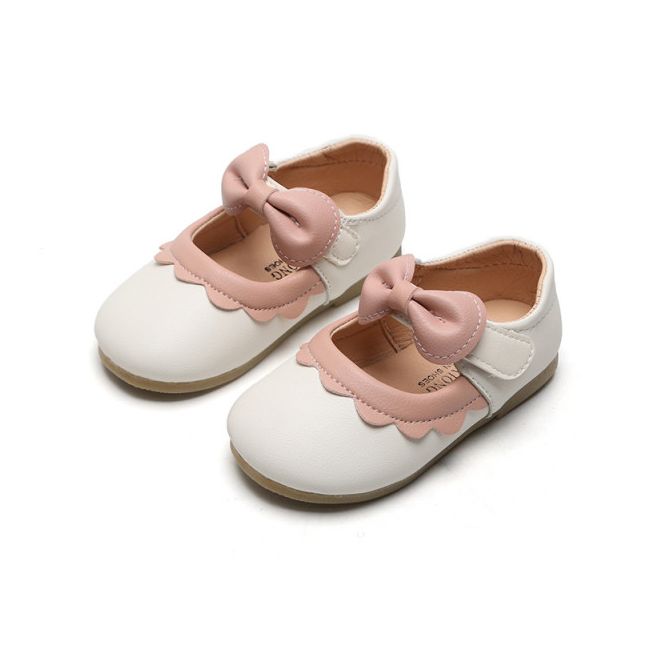 Pantofi albi cu volanas roz pentru fetite (Marime Disponibila: Marimea 24),MBv627-3-p25