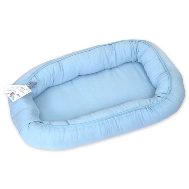 Amy - Suport De Dormit Babynest, 70x45 Cm, Puzzle Blue Pjb80837