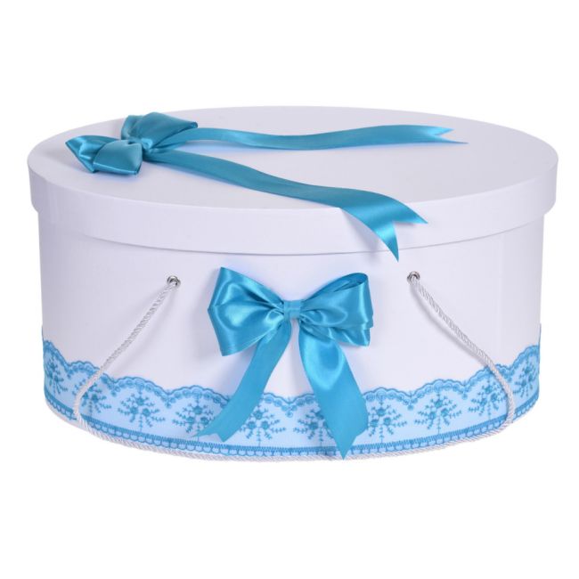 Cutie trusou botez dantela turcoaz si fundite asortate baietel Denikos® 809 NKO5238