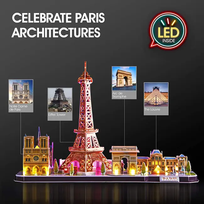 PUZZLE 3D LED PARIS 115 PIESE - ARTCUL525h