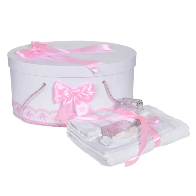 Set trusou botez si cutie trusou pentru Fete decor Roz Denikos&reg; 838 NKO5267