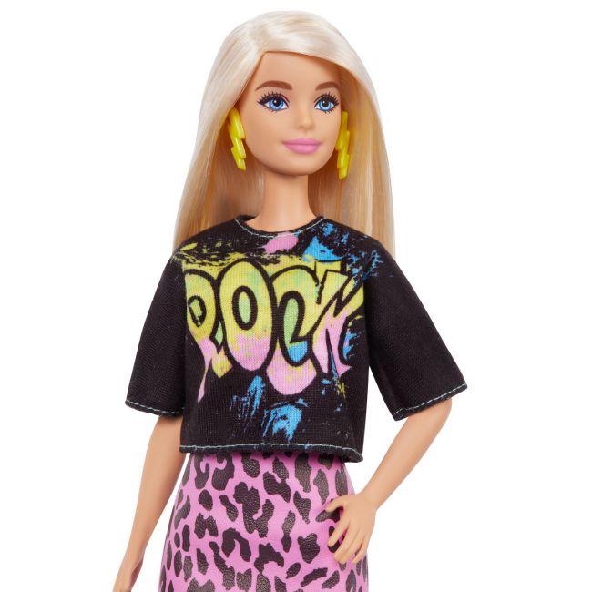 PAPUSA BARBIE FASHIONISTA BLONDA CU TINUTA DE VARA ROCK VIVMTFBR37_GRB47