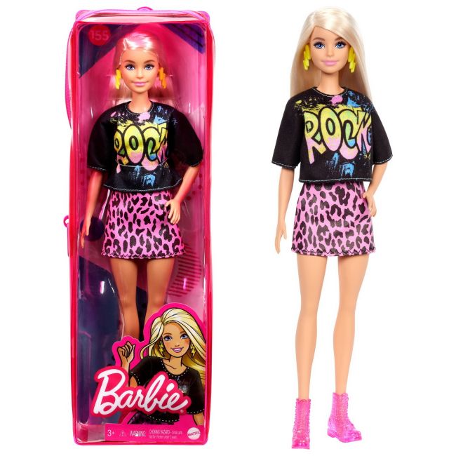 PAPUSA BARBIE FASHIONISTA BLONDA CU TINUTA DE VARA ROCK VIVMTFBR37_GRB47