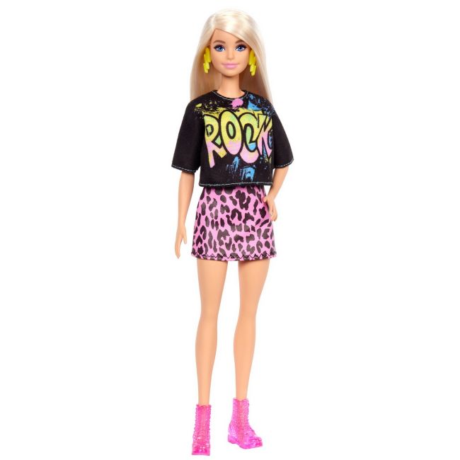 PAPUSA BARBIE FASHIONISTA BLONDA CU TINUTA DE VARA ROCK VIVMTFBR37_GRB47