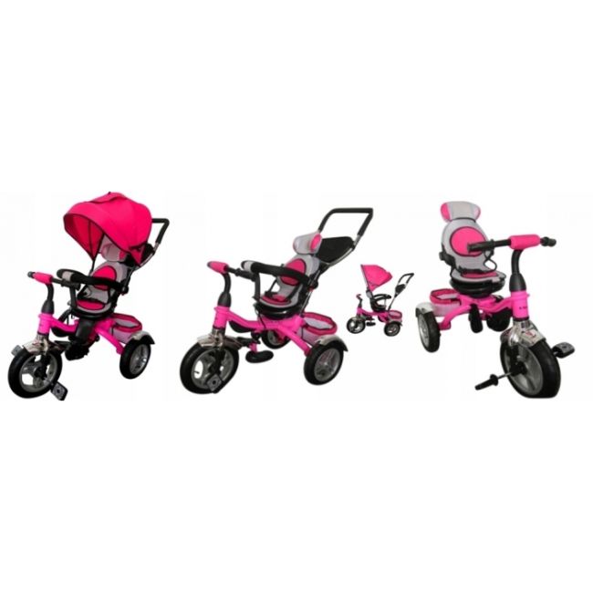 Tricicleta cu pedale 3 in 1 r-sport t3 - roz edeedit3roz