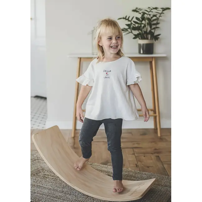 Balance board - Placa de echilibru din lemn pentru copii cu protectie Gri, MeowBaby&reg; PJBBB003S