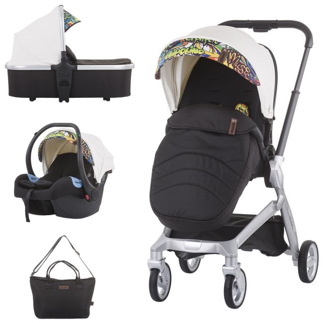 Carucior chipolino emotion 3 in 1 white graffiti hubkkem02104wg