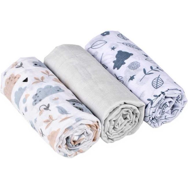 Set 3 scutece din muselina Infantilo IF19192 BBJIF19192_Poiana Pastel