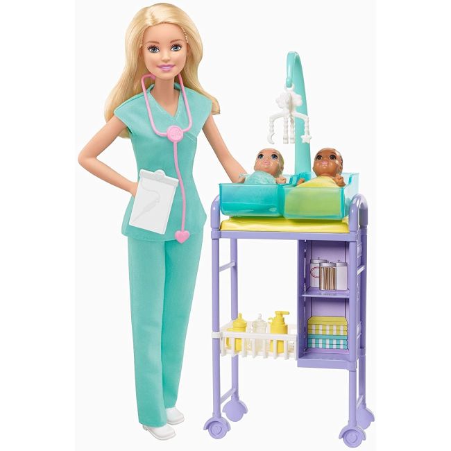BARBIE CARIERE SET CU PAPUSA DOCTOR PEDIATRU VIVMTDHB63_GKH23