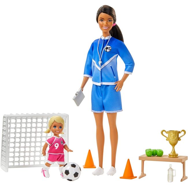 BARBIE PAPUSA CARIERE SET SPORT ANTRENOR DE FOTBAL BRUNETA VIVMTGLM53_GJM71