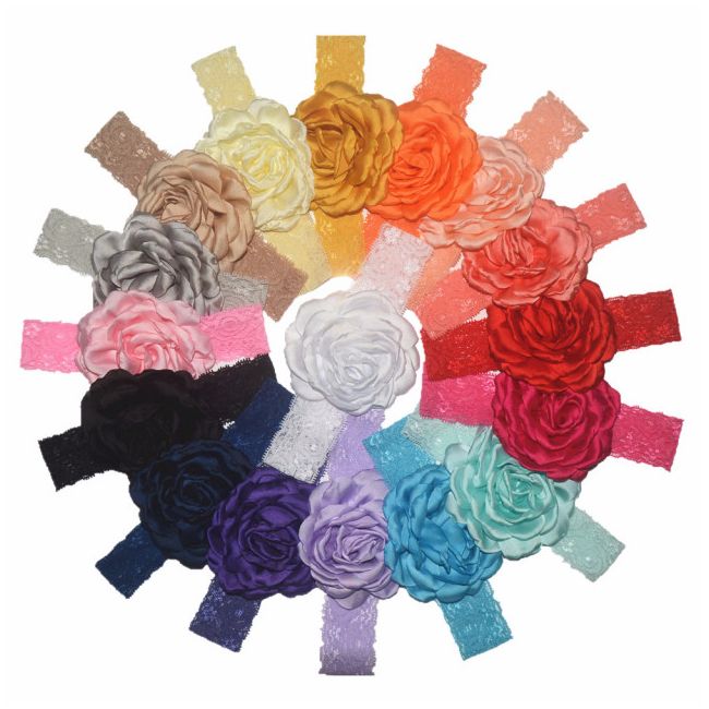 Bentita din dantela cu floare din saten MDFD300-R26