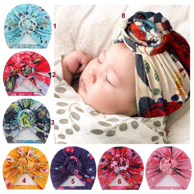 Caciulita tip turban cu imprimeu viu colorat MBx-20151