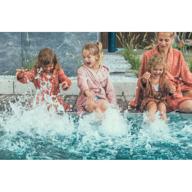 Halat de baie frotir din bambus pentru copii 8-10 ani apricot blush tnatm-bad04-533