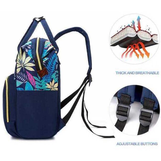 Rucsac multifunctional mamici Leaves Bambinice BN028 BBJBN028_Albastru