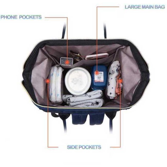 Rucsac multifunctional mamici Leaves Bambinice BN028 BBJBN028_Albastru
