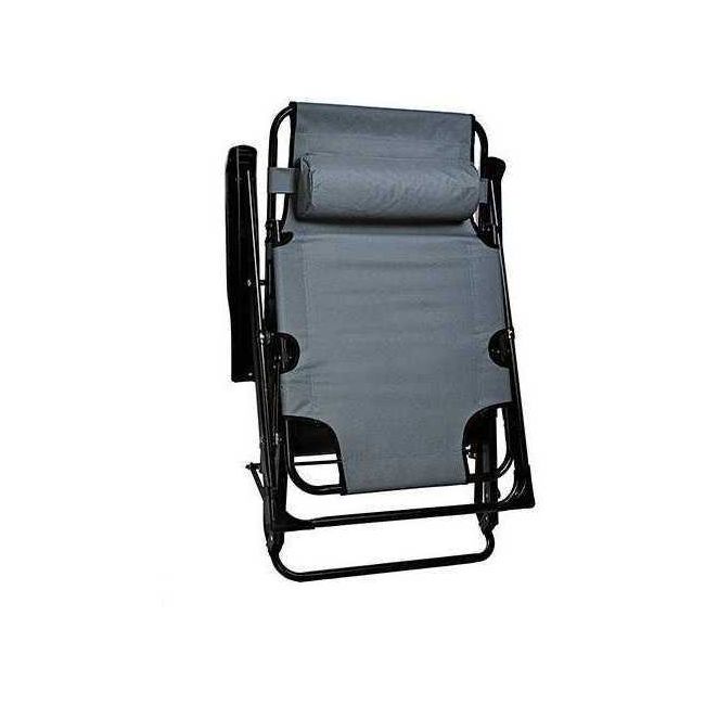 Scaun tip Sezlong Pliabil si Reglabil cu Tetiera pentru Gradina sau Terasa, dimensiuni XL Malatec MY0009 BBJMY0009_Gri