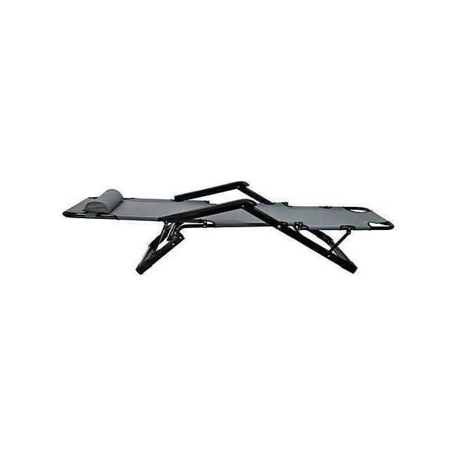 Scaun tip Sezlong Pliabil si Reglabil cu Tetiera pentru Gradina sau Terasa, dimensiuni XL Malatec MY0009 BBJMY0009_Gri
