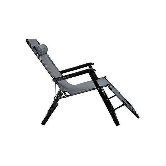 Scaun tip Sezlong Pliabil si Reglabil cu Tetiera pentru Gradina sau Terasa, dimensiuni XL Malatec MY0009 BBJMY0009_Gri