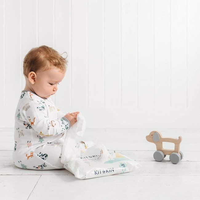 Servetele umede biodegradabile kit&kin 60 buc tnakkbabywipes