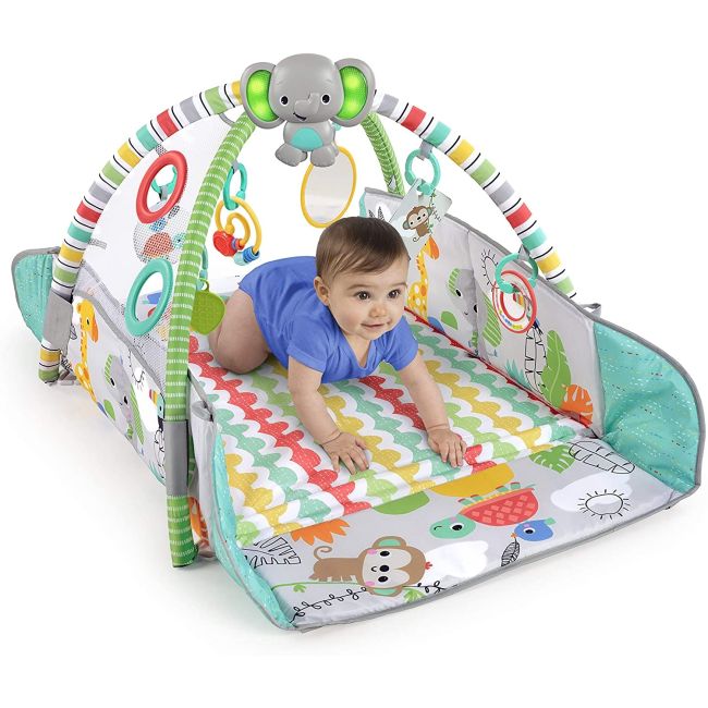 Bright Starts - Salteluta de activitati 5 in 1 Gym & Ball Pit Totally Tropical BBB12624